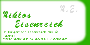 miklos eisenreich business card